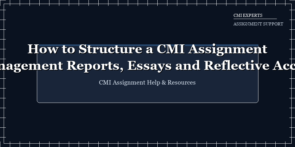 How to Structure a CMI Assignment: Management Reports, Essays, and Reflective Accounts header image