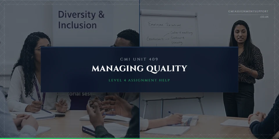 CMI 409 Assignment Help: Managing Quality