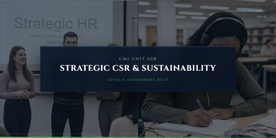 CMI Unit 608 Assignment Help: Strategic Corporate Social Responsibility and Sustainability